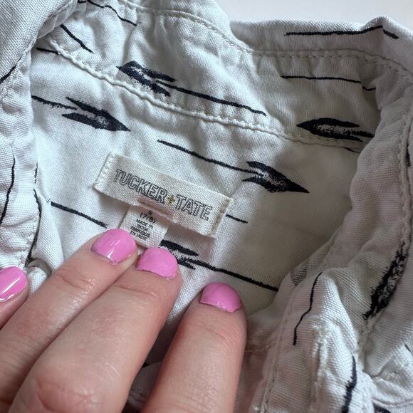 Tucker Tate Boys White Arrow Print Short Sleeve Shirt - S - Picture 3 of 3